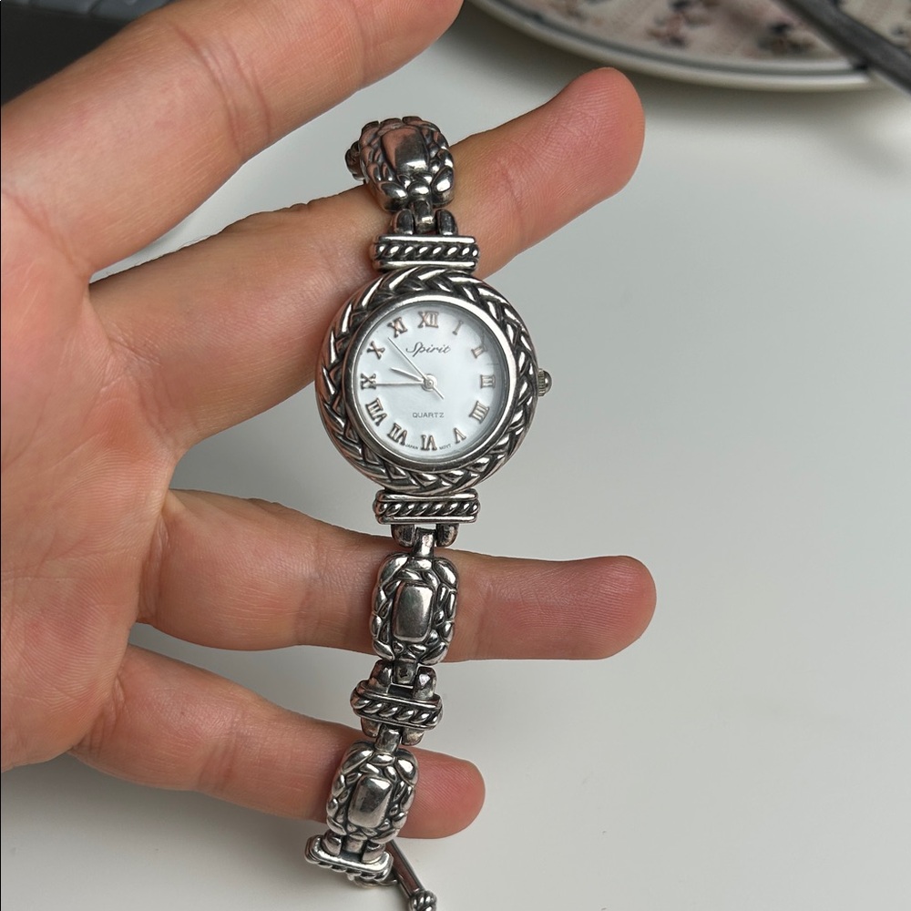 Spirit Silver Tone Quartz Analog Women's Watch Sz. 7 1/4" New Battery